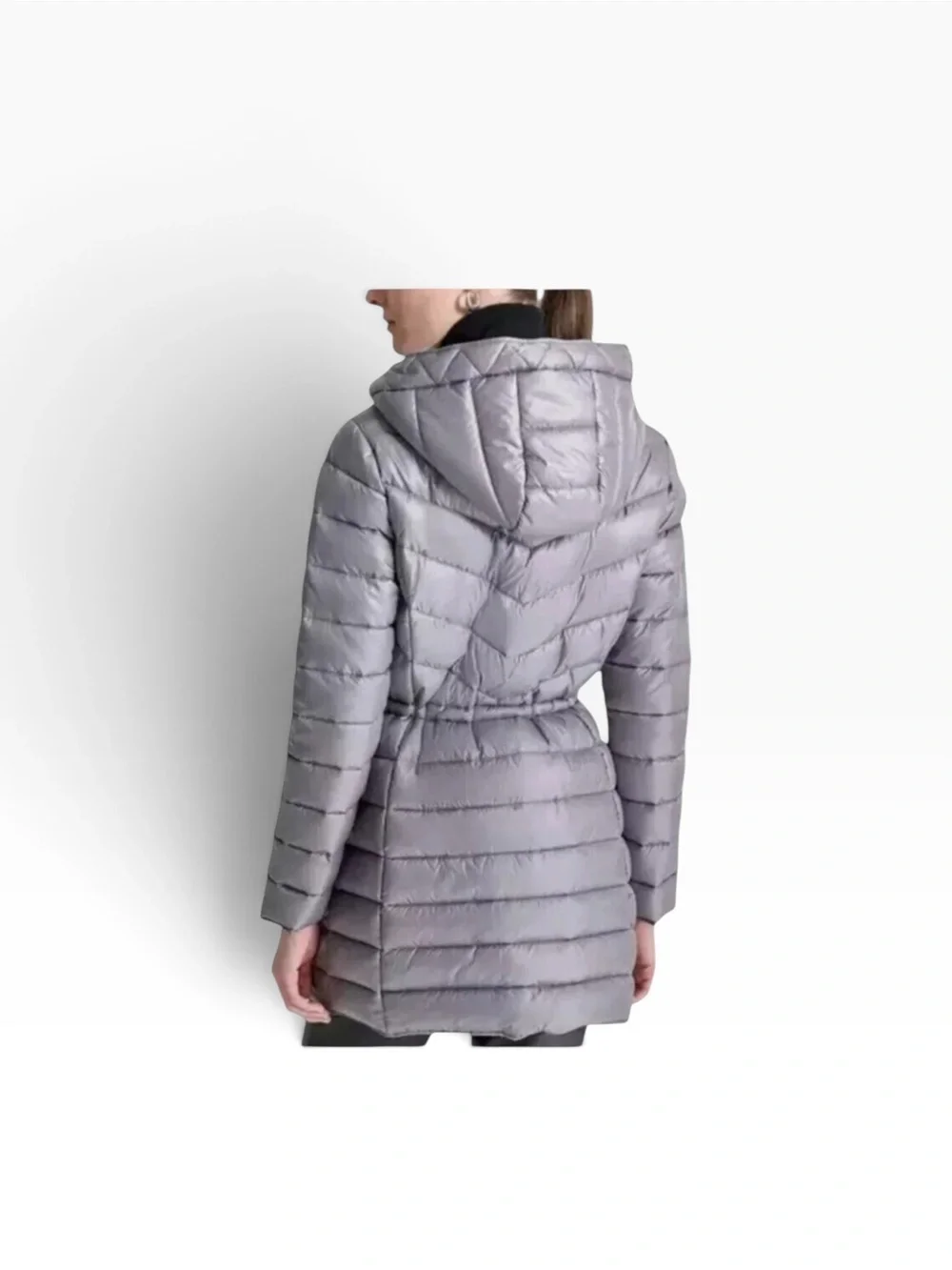Kenneth Cole Quilted Anorak Jacket NWOT | Small Gray Hooded Lightweight Coat